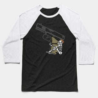 Gun and skull Baseball T-Shirt